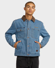 RVCA POST DAYSHIFT DENIM JACKET BLUE COLLAR
