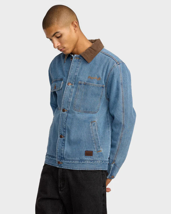 RVCA POST DAYSHIFT DENIM JACKET BLUE COLLAR