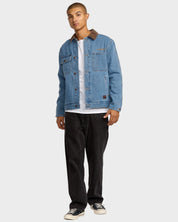 RVCA POST DAYSHIFT DENIM JACKET BLUE COLLAR