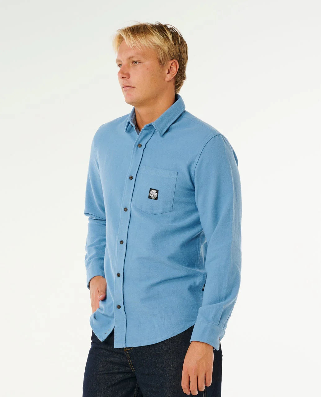 RIP CURL PREMIUM SURF LONG SLEEVE SHIRT BLUEFIN
