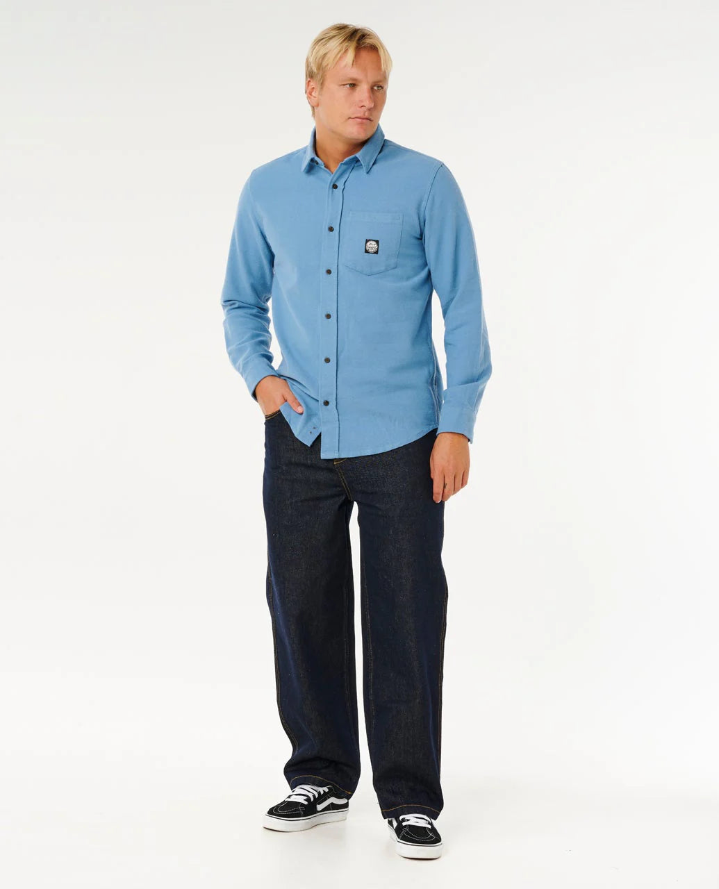 RIP CURL PREMIUM SURF LONG SLEEVE SHIRT BLUEFIN