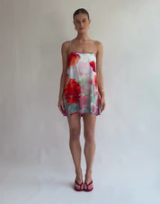 LUNA LANE THE RIO MINI DRESS – RESORT 25 – VISCOSE SATIN CREPE ADJUSTABLE STRAPS