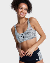 ROXY WOMENS PRO SURF ATHLETIC TRI BIKINI TOP PERFORMANCE SWIM ANTHRACITE