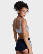 ROXY WOMENS PRO SURF ATHLETIC TRI BIKINI TOP PERFORMANCE SWIM ANTHRACITE