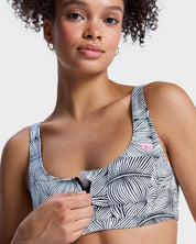 ROXY WOMENS PRO SURF ATHLETIC TRI BIKINI TOP PERFORMANCE SWIM ANTHRACITE