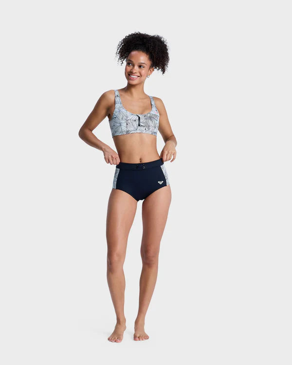 ROXY WOMENS PRO SURF ATHLETIC TRI BIKINI TOP PERFORMANCE SWIM ANTHRACITE