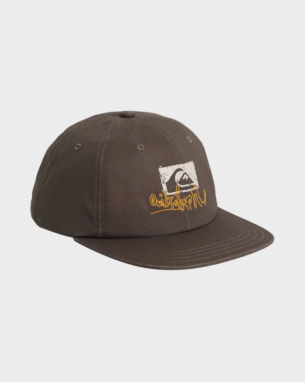QUIKSILVER AFFECTED SNAPBACK CAP – MENS CANVAS SURF SNAPBACK IN MAJOR BROWN