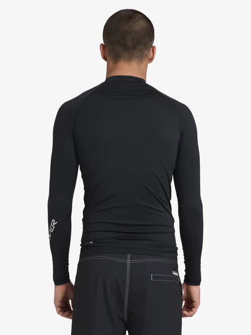 QUIKSILVER ALL TIME LONG SLEEVE RASH VEST – MENS UPF 50+ SURF RASHIE BLACK