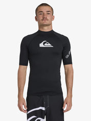 QUIKSILVER ALL TIME RASH VEST – MENS UPF 50+ FITTED SURF RASHIE IN BLACK