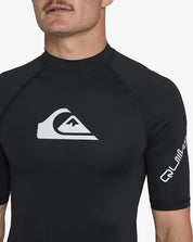 QUIKSILVER ALL TIME RASH VEST – MENS UPF 50+ FITTED SURF RASHIE IN BLACK