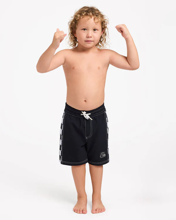 QUIKSILVER BOYS 2-7 ORIGINAL ARCH 13" VOLLEY SHORTS – BLACK