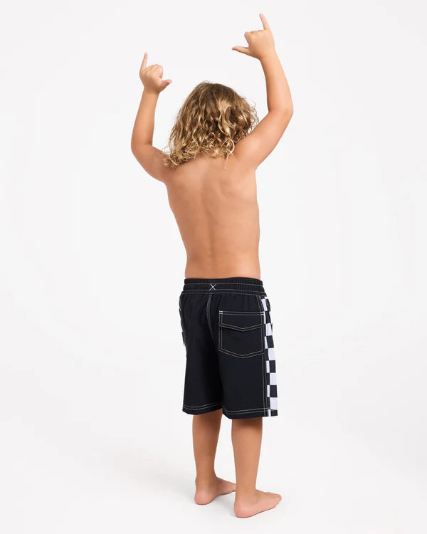 QUIKSILVER BOYS 2-7 ORIGINAL ARCH 13" VOLLEY SHORTS – BLACK
