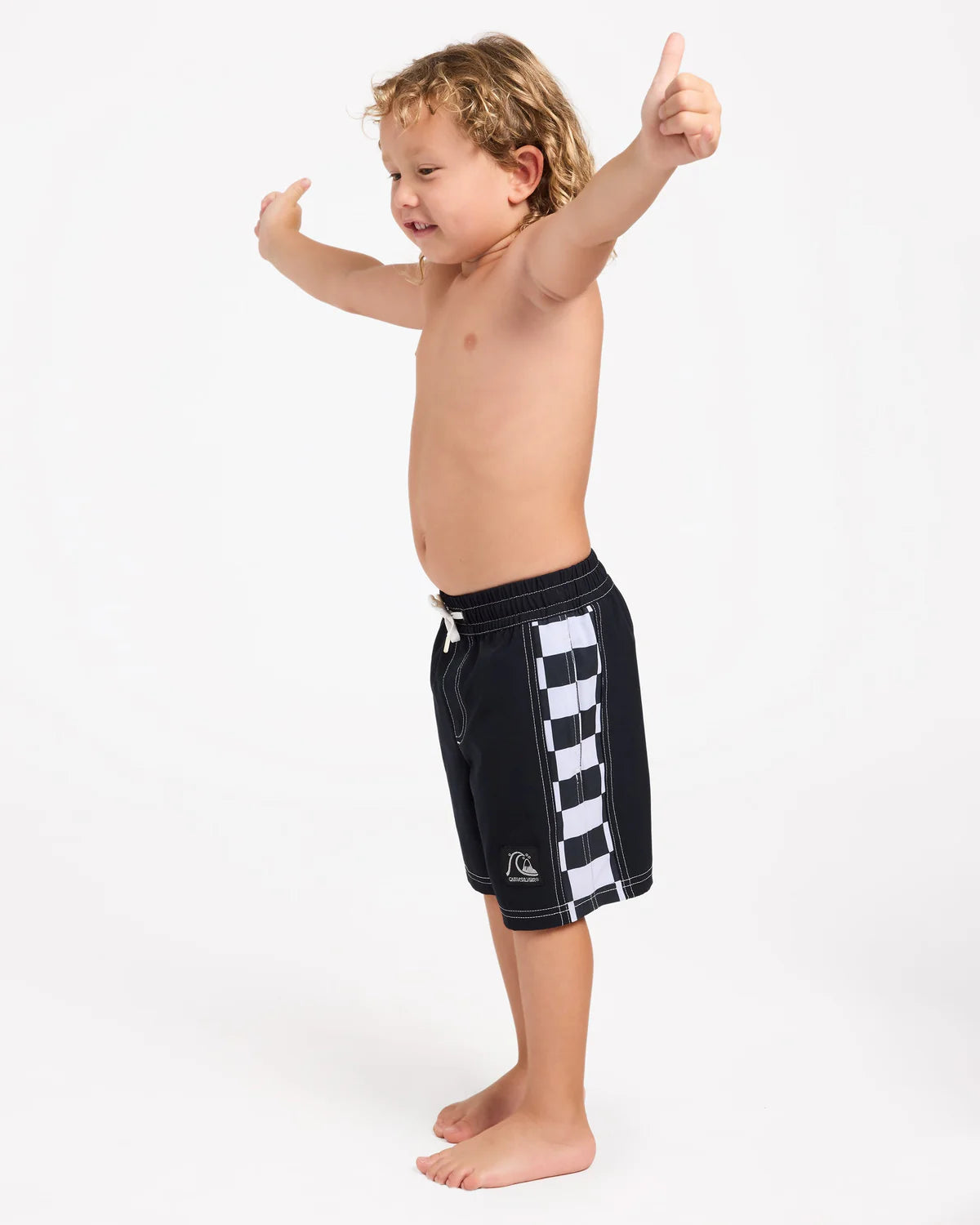 QUIKSILVER BOYS 2-7 ORIGINAL ARCH 13" VOLLEY SHORTS – BLACK