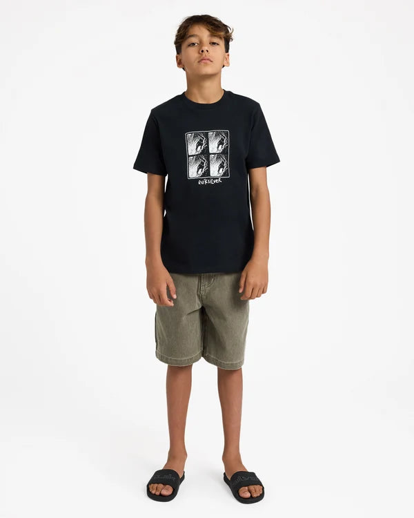 QUIKSILVER BOYS 8-16 GREEN ROOM T-SHIRT – BLACK