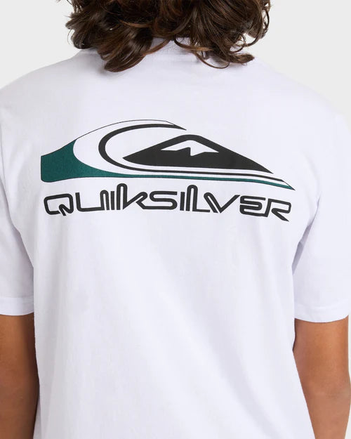 QUIKSILVER BOYS KEHU TOHU T-SHIRT 8–16 – KIDS SURF GRAPHIC TEE IN WHITE