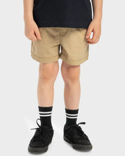 QUIKSILVER BOYS TAXER WALKSHORTS 2–7 – KIDS KHAKI CASUAL SHORTS WITH DRAWCORD