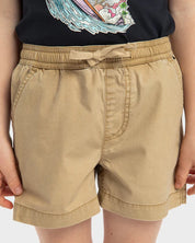 QUIKSILVER BOYS TAXER WALKSHORTS 2–7 – KIDS KHAKI CASUAL SHORTS WITH DRAWCORD