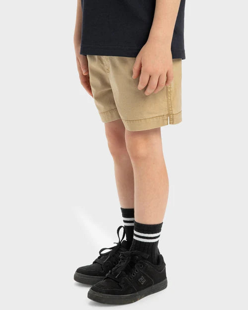 QUIKSILVER BOYS TAXER WALKSHORTS 2–7 – KIDS KHAKI CASUAL SHORTS WITH DRAWCORD