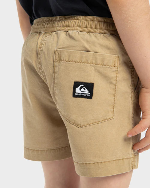 QUIKSILVER BOYS TAXER WALKSHORTS 2–7 – KIDS KHAKI CASUAL SHORTS WITH DRAWCORD