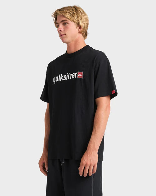 QUIKSILVER MODULE T-SHIRT – MENS SURF GRAPHIC SHORT SLEEVE TEE IN BLACK