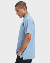 QUIKSILVER MW PIQUE POLO SHORT SLEEVE SHIRT – MENS CLASSIC POLO IN ASHLEY BLUE