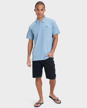 QUIKSILVER MW PIQUE POLO SHORT SLEEVE SHIRT – MENS CLASSIC POLO IN ASHLEY BLUE
