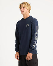 QUIKSILVER OG BOARDSHORT CO T-SHIRT MENS SURF GRAPHIC TEE DARK NAVY