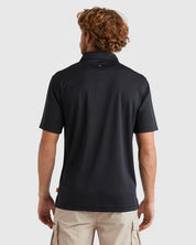 QUIKSILVER PACIFIC POLO SHORT SLEEVE SHIRT – MENS RECYCLED PERFORMANCE POLO BLACK