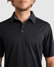 QUIKSILVER PACIFIC POLO SHORT SLEEVE SHIRT – MENS RECYCLED PERFORMANCE POLO BLACK