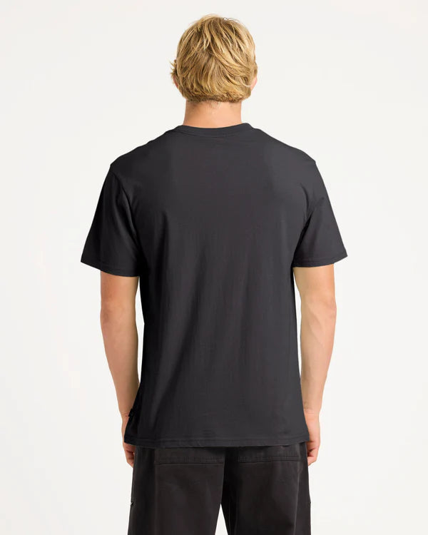 QUIKSILVER RETRO BOX T-SHIRT MENS GRAPHIC SURF TEE VINTAGE STYLE BLACK