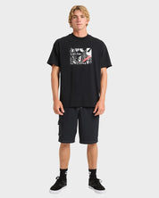 QUIKSILVER SEQUENCE T-SHIRT – MENS SURF GRAPHIC SHORT SLEEVE TEE IN BLACK