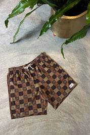 RHYTHM RACKET JAM MENS 17 INCH ELASTIC WAIST SHORT OCHRE