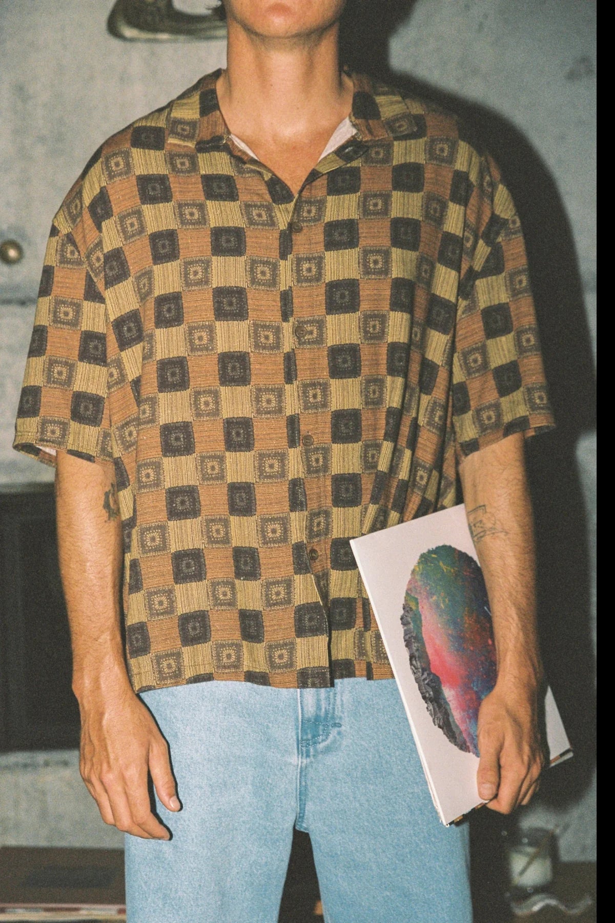 RHYTHM RACKET RELAXED SS SHIRT MENS OCHRE PRINT