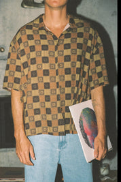 RHYTHM RACKET RELAXED SS SHIRT MENS OCHRE PRINT