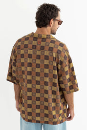 RHYTHM RACKET RELAXED SS SHIRT MENS OCHRE PRINT