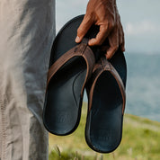 REEF MENS CUSHION PHANTOM 2.0 LE – BLACK BROWN PREMIUM LEATHER BEACH THONGS