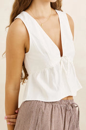 RHYTHM ANNABELLE LACE TRIM BABYDOLL TOP – WHITE