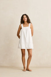 RHYTHM BRODERIE LACE MINI DRESS – WHITE