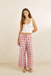 RHYTHM CHELSEA CHECK PANT – PLUM