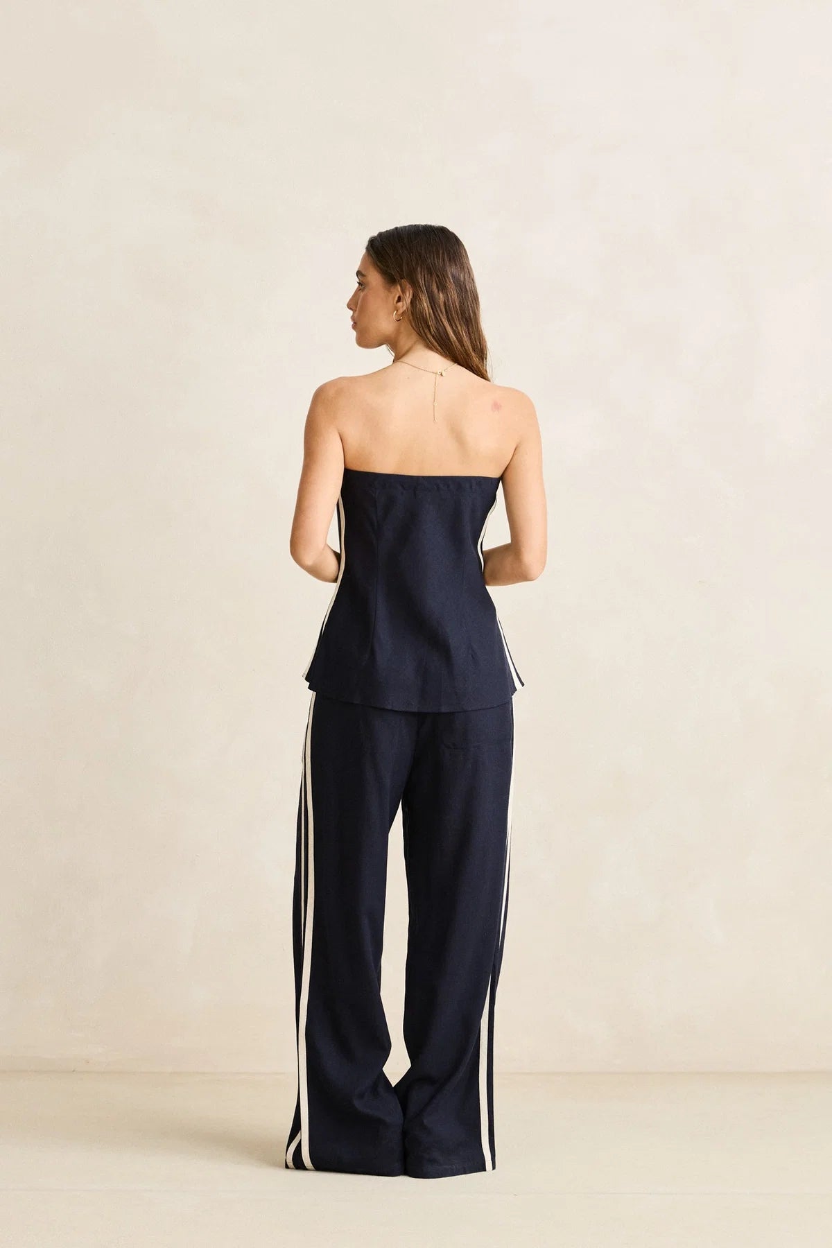 RHYTHM CONTRAST LINEN STRAPLESS TOP – OCEAN