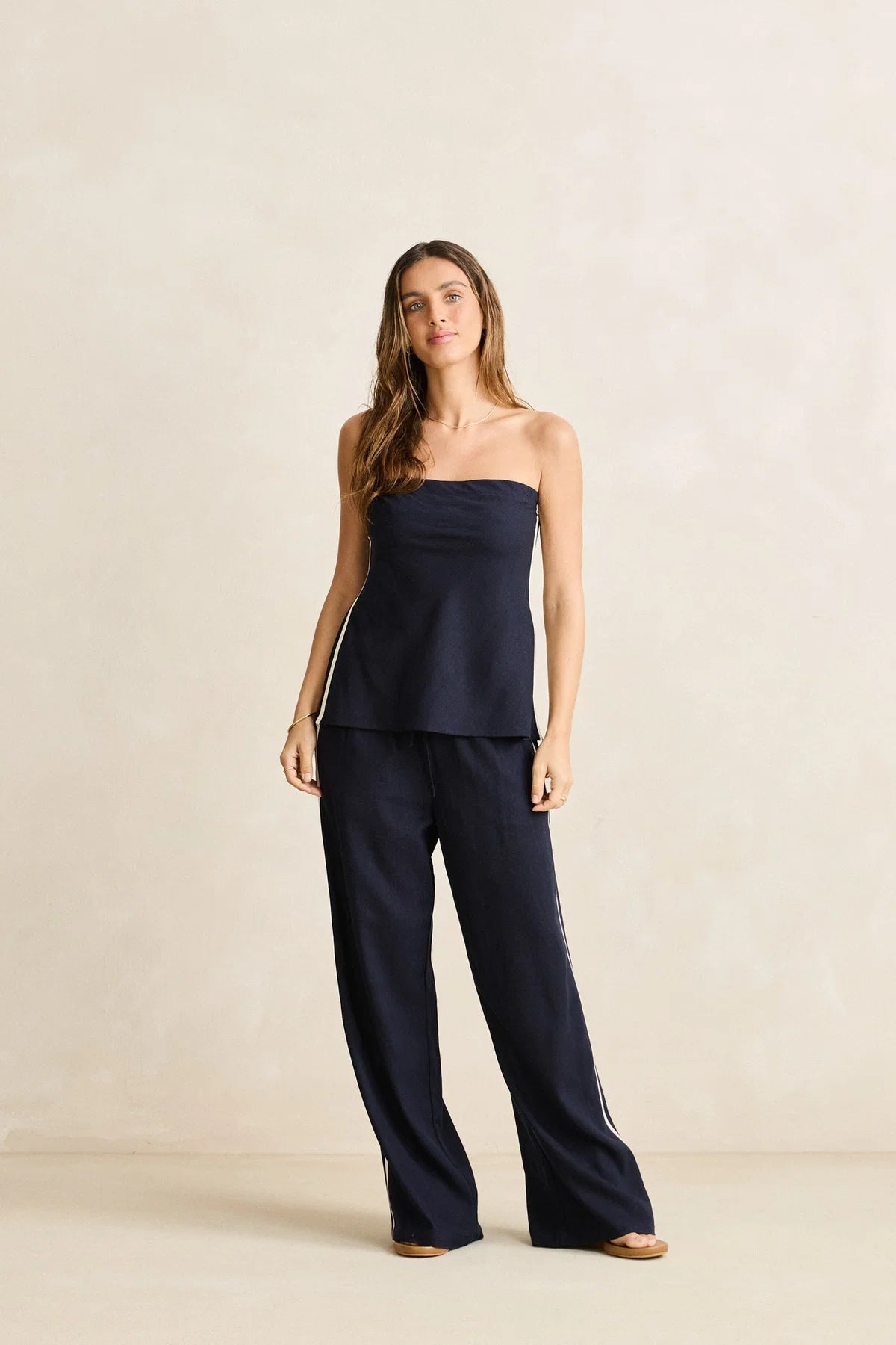 RHYTHM CONTRAST LINEN TRACK PANT – OCEAN