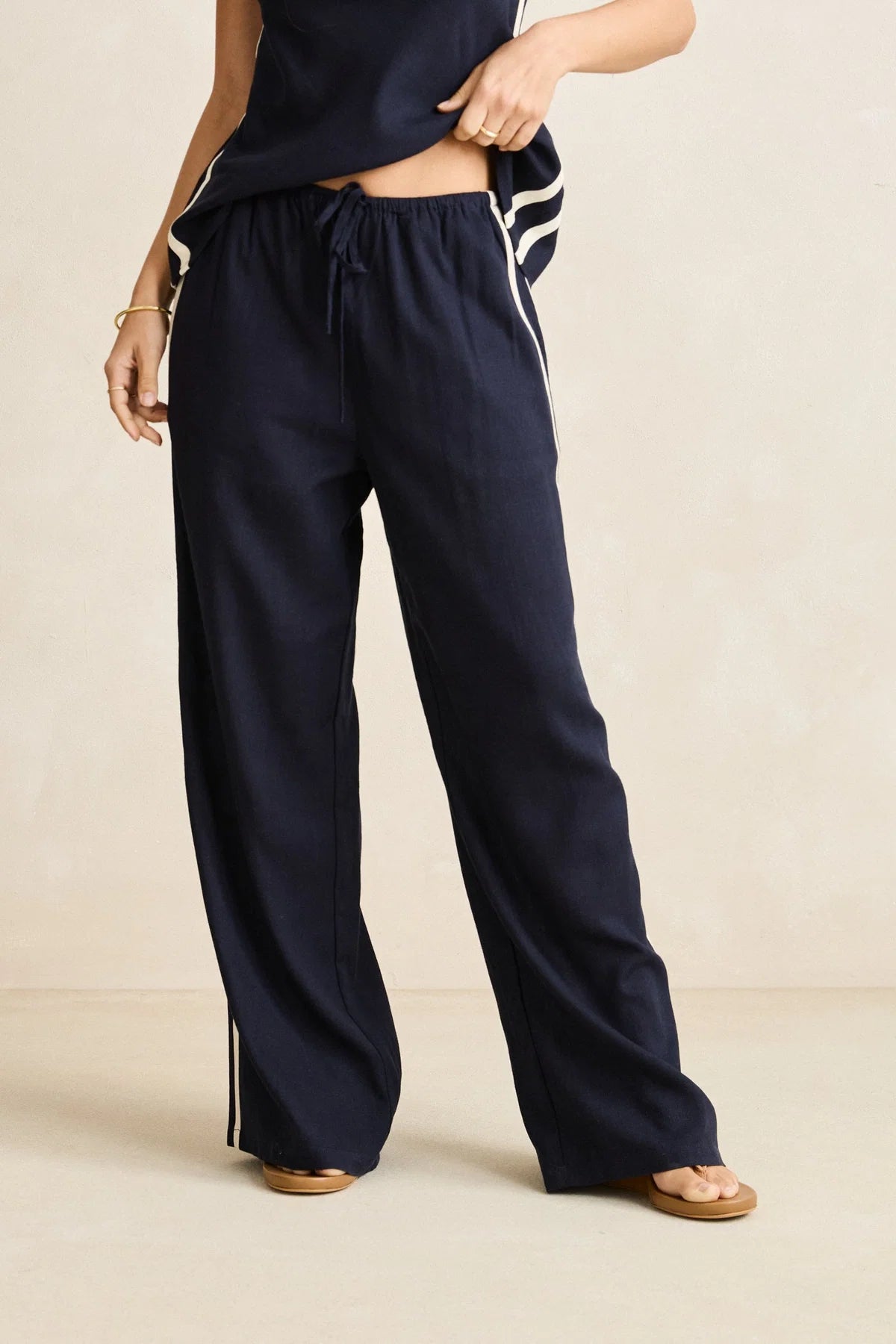 RHYTHM CONTRAST LINEN TRACK PANT – OCEAN
