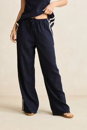 RHYTHM CONTRAST LINEN TRACK PANT – OCEAN