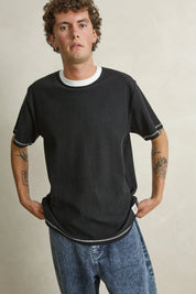 RHYTHM CONTRAST VINTAGE TERRY SS T-SHIRT - BLACK