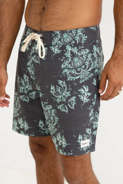 RHYTHM DEMASK TRUNK – CONTOURED FIT DOUBLE-NEEDLE PERFORMANCE BOARDSHORT – BLACK