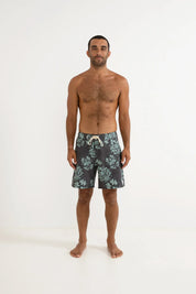 RHYTHM DEMASK TRUNK – CONTOURED FIT DOUBLE-NEEDLE PERFORMANCE BOARDSHORT – BLACK