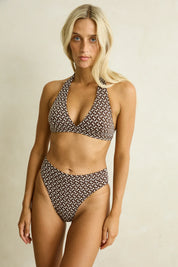 RHYTHM DREAMER HALTER TOP - CHOCOLATE