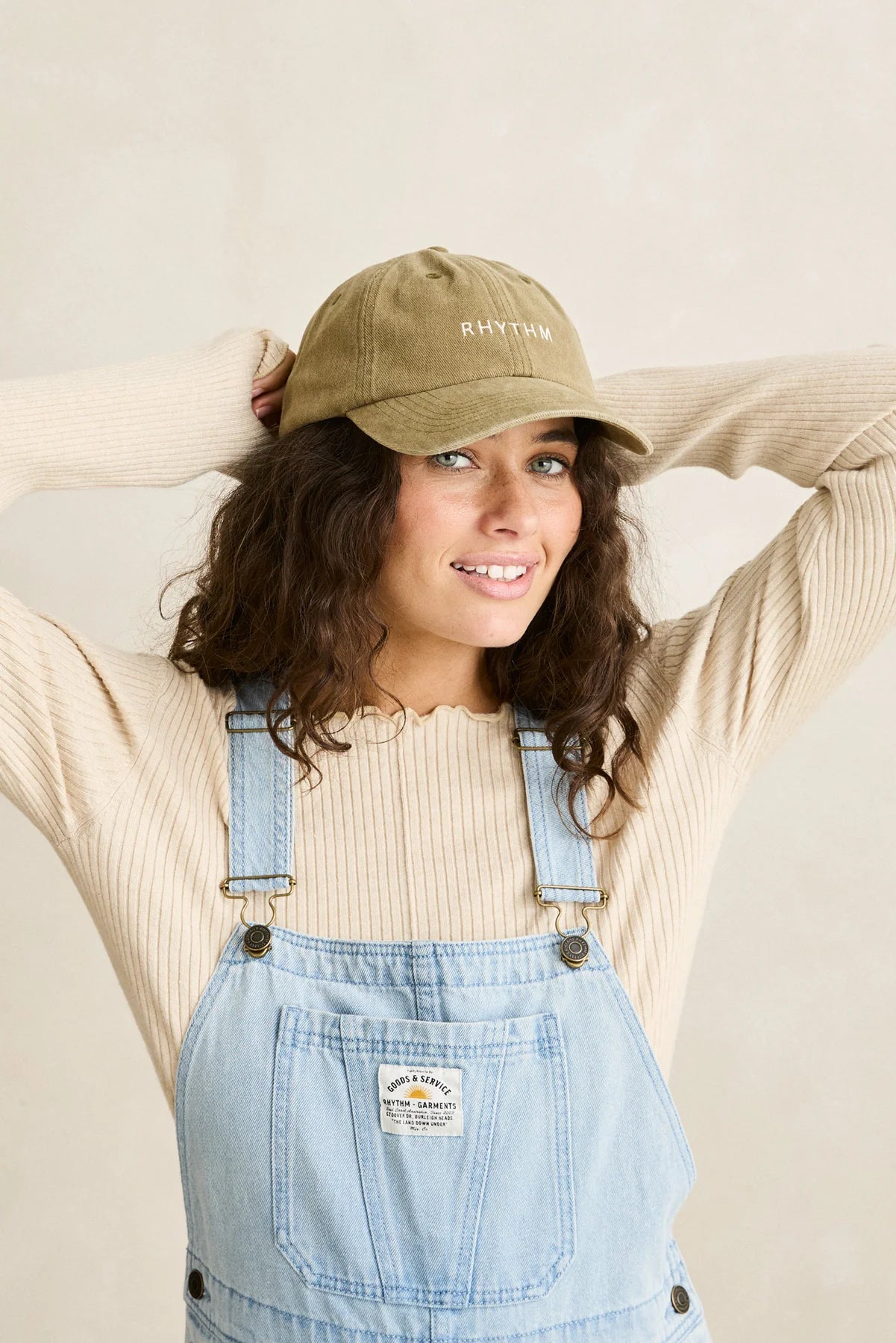 RHYTHM ESSENTIAL CAP WOMENS ADJUSTABLE DAD CAP OLIVE EVERYDAY HAT