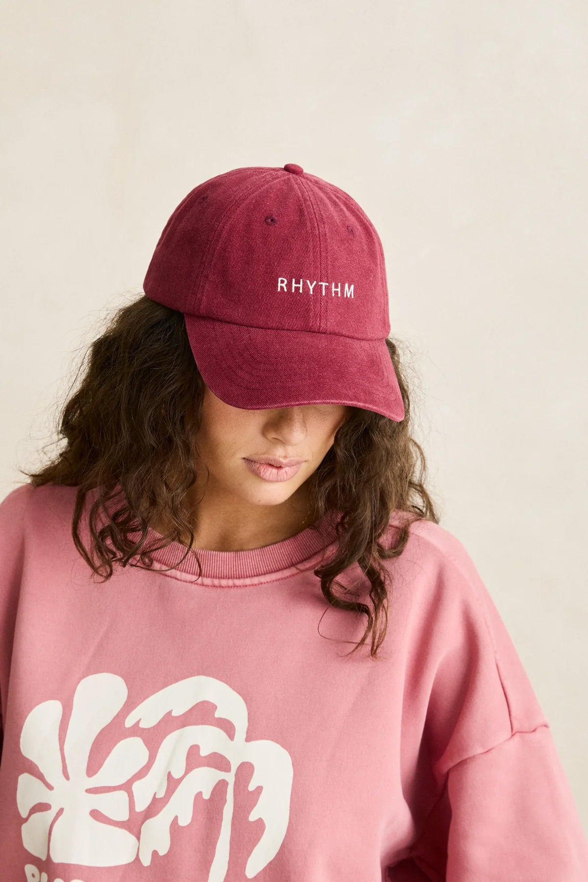 RHYTHM ESSENTIAL CAP WOMENS MENS ADJUSTABLE DAD CAP WINE EVERYDAY HAT