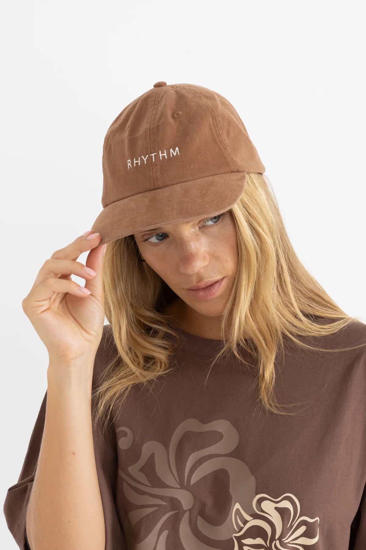 RHYTHM ESSENTIALS CAP – COTTON CANVAS EMBROIDERED ADJUSTABLE CAP – CHOCOLATE